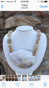 80s Sea Shell Statement Necklace: Hand-Strung Beach Jewelry