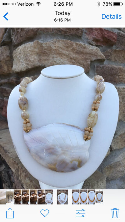 80s Sea Shell Statement Necklace: Hand-Strung Beach Jewelry