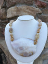 80s Sea Shell Statement Necklace: Hand-Strung Beach Jewelry