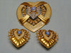 Heart Of Hollywood Collection By Elizabeth Taylor Heart Brooch Matching Clip Earrings