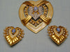 Heart Of Hollywood Collection By Elizabeth Taylor Heart Brooch Matching Clip Earrings