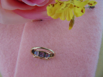 10KT Yellow Gold Blue Topaz Ring: December Birthstone, Size 5.5