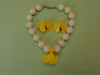 60s Lucite Flower Necklace & Clip Earring Set: Holland Garden Style