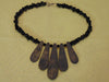 Vintage Ebony & Ivory Necklace: Mother of Pearl Drops, Lucite Beads