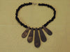 Vintage Ebony & Ivory Necklace: Mother of Pearl Drops, Lucite Beads