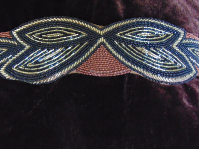 Vintage Beaded Evening Bag and Belt Set: 70s Formal Wear