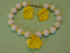 60s Lucite Flower Necklace & Clip Earring Set: Holland Garden Style