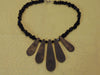 Vintage Ebony & Ivory Necklace: Mother of Pearl Drops, Lucite Beads