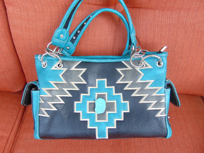 Montana West Turquoise Western Handbag: Rodeo Concert Purse