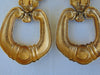 Vintage Jose Maria Barrera Dangle Earrings: Hammered Gold Clip-Ons