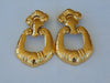 Vintage Jose Maria Barrera Dangle Earrings: Hammered Gold Clip-Ons