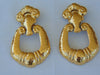Vintage Jose Maria Barrera Dangle Earrings: Hammered Gold Clip-Ons