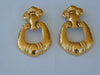 Vintage Jose Maria Barrera Dangle Earrings: Hammered Gold Clip-Ons