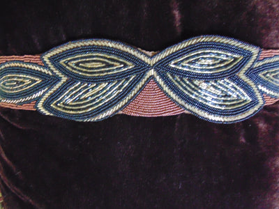 Vintage Beaded Evening Bag and Belt Set: 70s Formal Wear