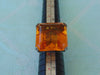 Art Deco Sterling Silver Ring: Topaz Glass, Size 7