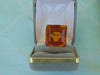 Art Deco Sterling Silver Ring: Topaz Glass, Size 7
