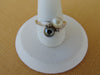 14KT White Gold Pearl & Hematite Estate Ring: Diamond Accent