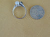 14KT White Gold Pearl & Hematite Estate Ring: Diamond Accent