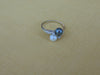 14KT White Gold Pearl & Hematite Estate Ring: Diamond Accent