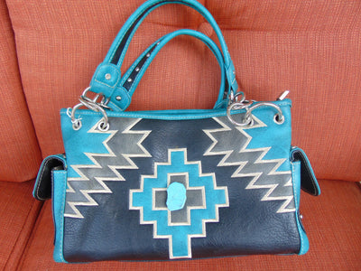 Montana West Turquoise Western Handbag: Rodeo Concert Purse