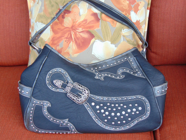 Montana West Vintage Western Purse: Rhinestone & Stud Detail