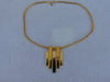 70s AVON Gold Tone Pendant Necklace: Geometric Art Deco Style