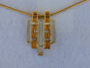 70s AVON Gold Tone Pendant Necklace: Geometric Art Deco Style