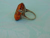 Art Deco Sterling Silver Ring: Topaz Glass, Size 7