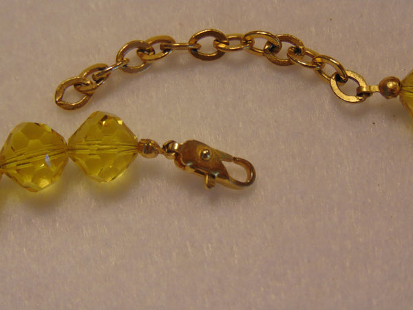 Lemon Yellow Glass Bead Necklace: Vintage 1950s-60s Statement Jewelry