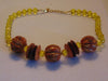 Lemon Yellow Glass Bead Necklace: Vintage 1950s-60s Statement Jewelry
