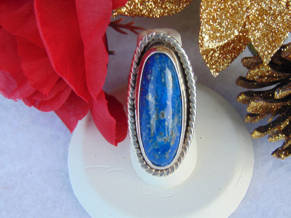 Griego Lapis Lazuli Sterling Silver Ring: Handmade Cowgirl Jewelry