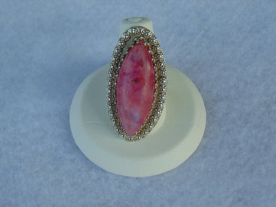Griego Sterling Silver Pink Moonstone Ring - Size 6.5