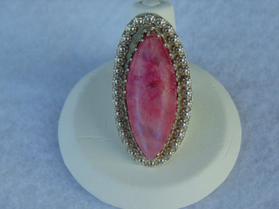 Griego Sterling Silver Pink Moonstone Ring - Size 6.5