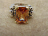 Citrine Ring: Southwest Western Fashion, 18K Gold Sterling Silver, Size 5 1/2