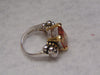 Citrine Ring: Southwest Western Fashion, 18K Gold Sterling Silver, Size 5 1/2