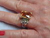 Citrine Ring: Southwest Western Fashion, 18K Gold Sterling Silver, Size 5 1/2