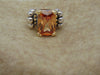 Citrine Ring: Southwest Western Fashion, 18K Gold Sterling Silver, Size 5 1/2