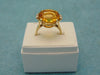 14K Yellow Gold Citrine Diamond Ring - 12 Carat, Size 8.25