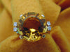 14K Yellow Gold Citrine Diamond Ring - 12 Carat, Size 8.25