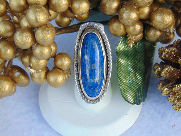 Griego Lapis Lazuli Sterling Silver Ring: Handmade Cowgirl Jewelry