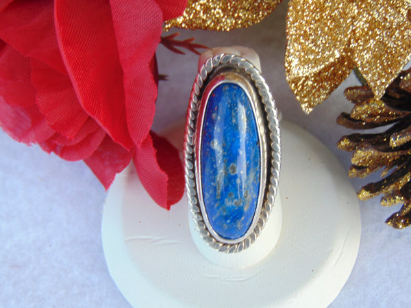 Griego Lapis Lazuli Sterling Silver Ring: Handmade Cowgirl Jewelry