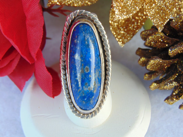 Griego Lapis Lazuli Sterling Silver Ring: Handmade Cowgirl Jewelry