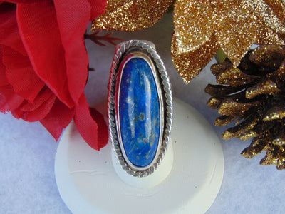 Griego Lapis Lazuli Sterling Silver Ring: Handmade Cowgirl Jewelry