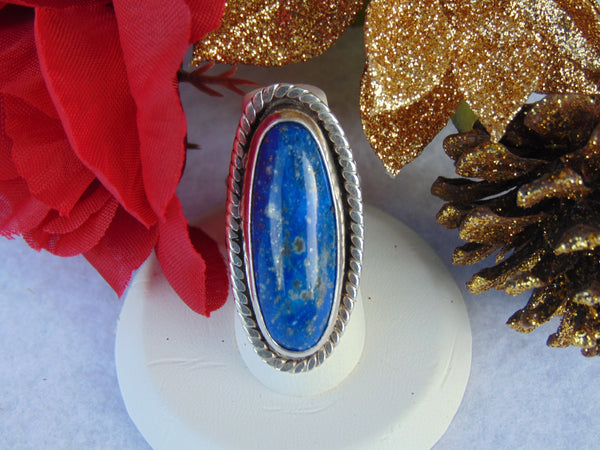 Griego Lapis Lazuli Sterling Silver Ring: Handmade Cowgirl Jewelry