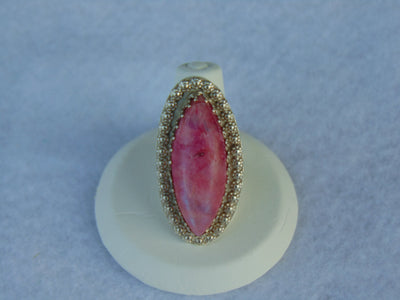 Griego Sterling Silver Pink Moonstone Ring - Size 6.5