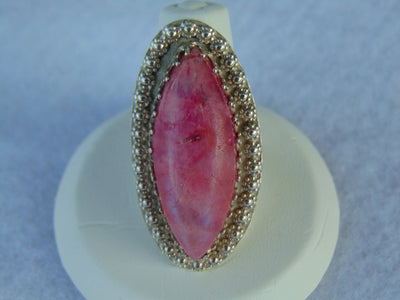 Griego Sterling Silver Pink Moonstone Ring - Size 6.5