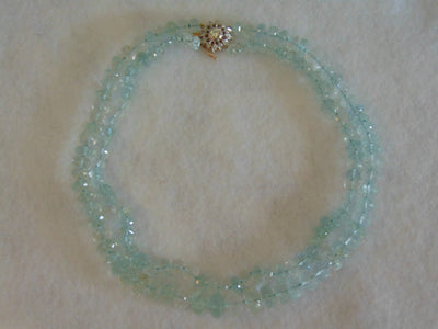 Aquamarine Necklace: 500 Carat Gemstone, Diamond Clasp, 14kt White Gold