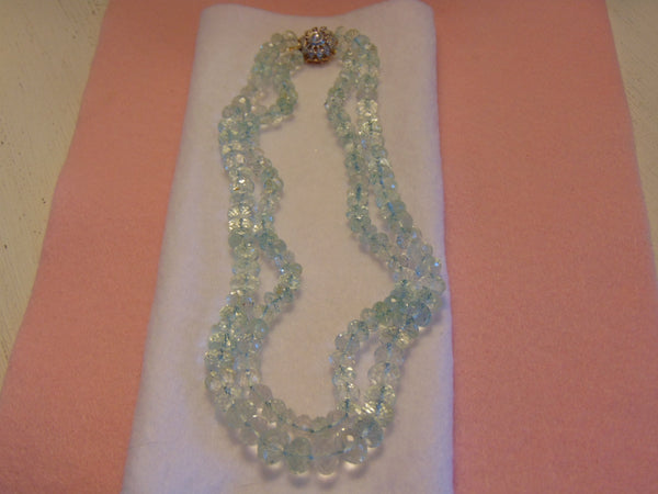 Aquamarine Necklace: 500 Carat Gemstone, Diamond Clasp, 14kt White Gold