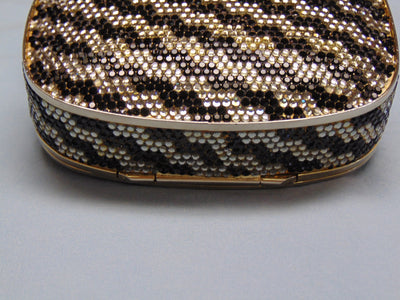 Vintage Judith Leiber Swarovski Crystal Minaudiere: Black & Silver Evening Bag
