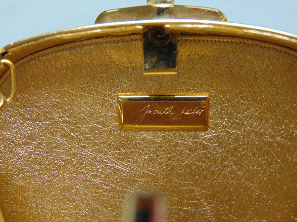 Vintage Judith Leiber Swarovski Crystal Minaudiere: Black & Silver Evening Bag